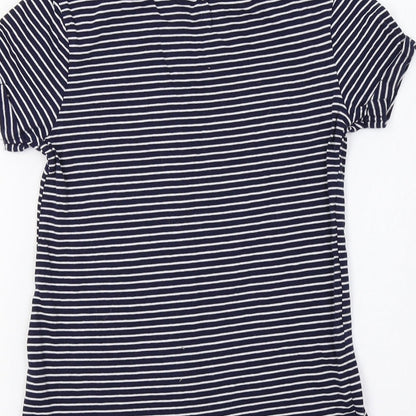 YD Girls Blue Striped  Basic Polo Size 8-9 Years