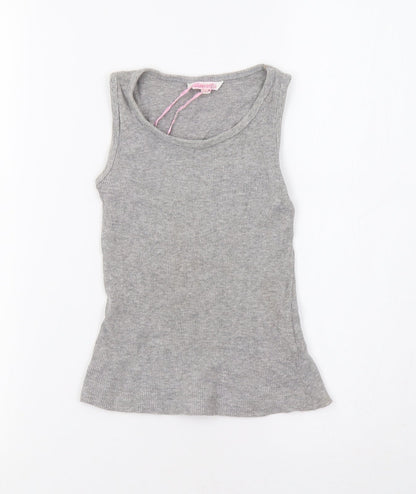 Miss E-Vie Girls Grey   Basic Tank Size 7-8 Years