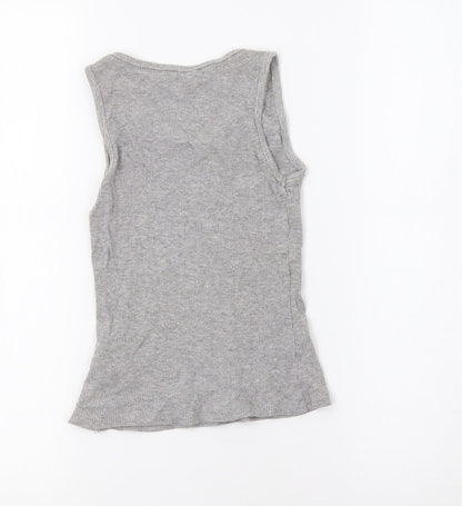 Miss E-Vie Girls Grey   Basic Tank Size 7-8 Years