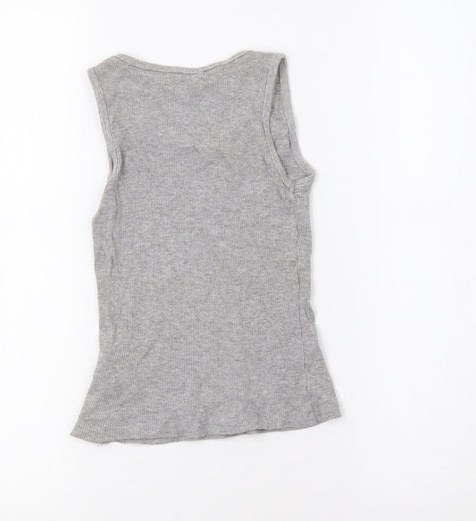 Miss E-Vie Girls Grey   Basic Tank Size 7-8 Years
