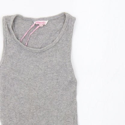 Miss E-Vie Girls Grey   Basic Tank Size 7-8 Years