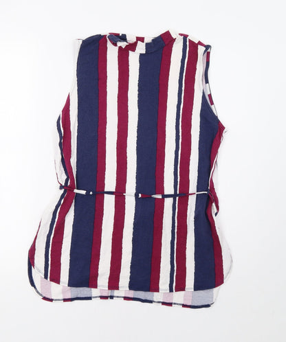 Papaya Womens Blue Striped  Basic Tank Size 14