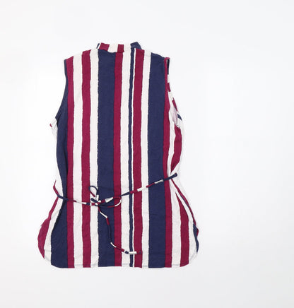 Papaya Womens Blue Striped  Basic Tank Size 14