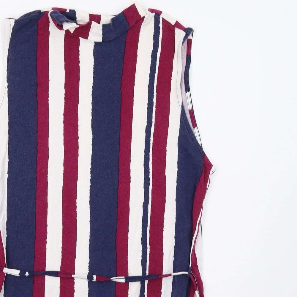 Papaya Womens Blue Striped  Basic Tank Size 14