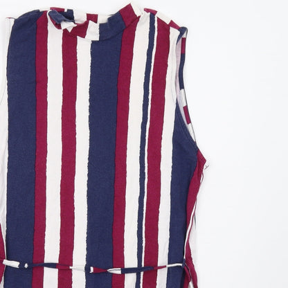 Papaya Womens Blue Striped  Basic Tank Size 14