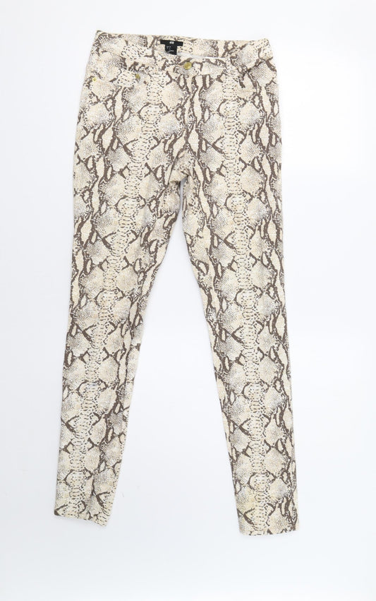 Womens UK Size 8 H&M Regular Fit  Beige Trousers