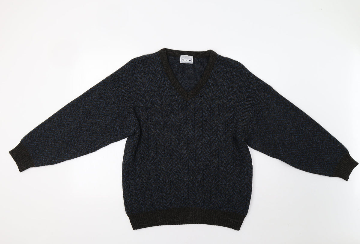 Additional front view of Nico men’s brown herringbone jumper, size M