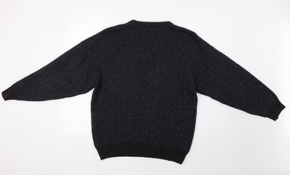 Back view of Nico men’s brown herringbone jumper, size M