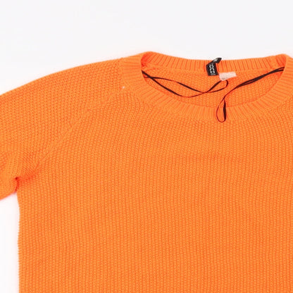 H&M Womens Orange   Pullover Jumper Size M