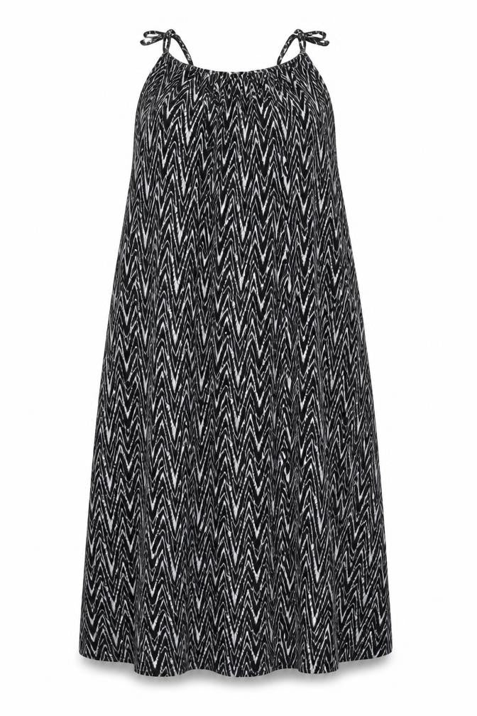 Front view of Dorothy Perkins women’s black a-line, size UK 14