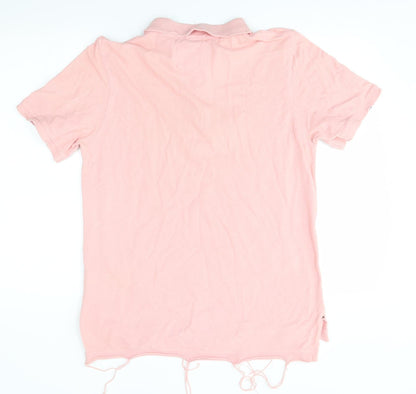 Vintage maac Mens Pink    Polo Size L  - distressed