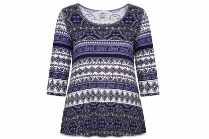 George Womens Purple Fair Isle  Basic Blouse Size 12