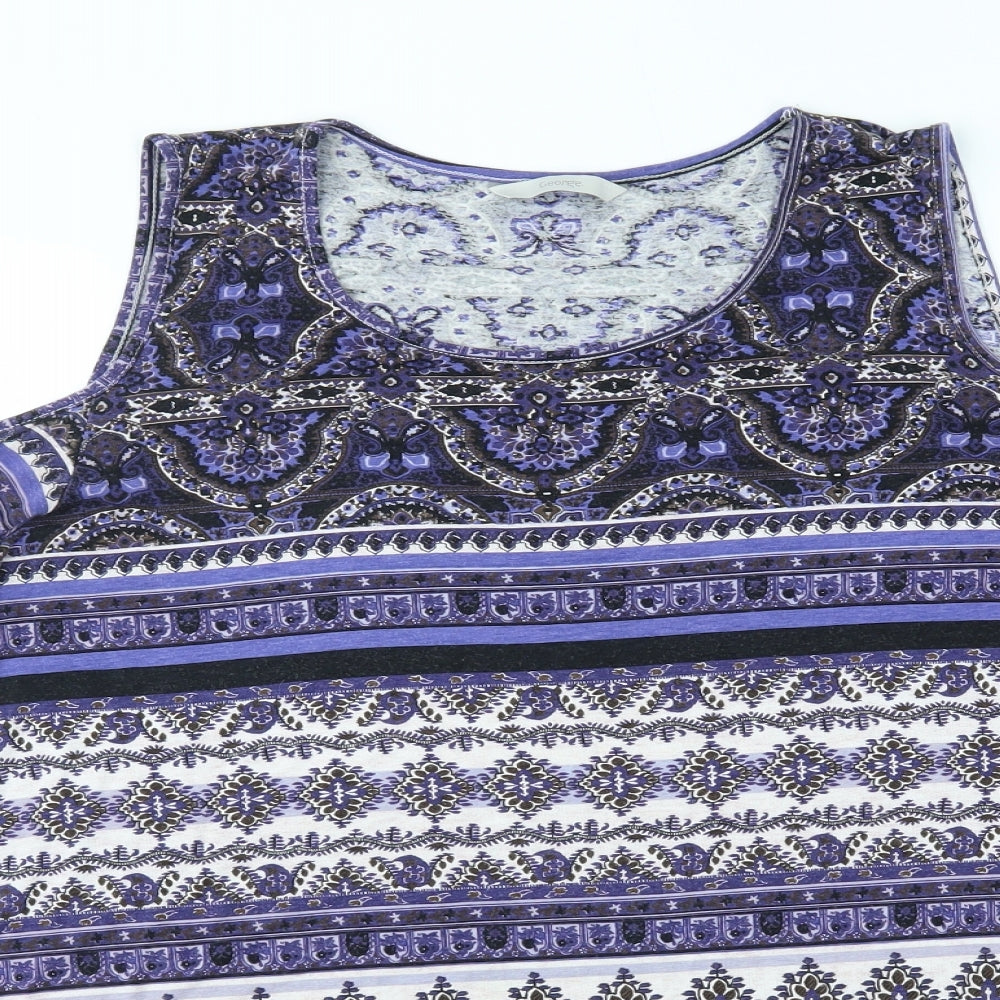 George Womens Purple Fair Isle  Basic Blouse Size 12