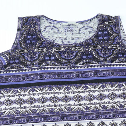 George Womens Purple Fair Isle  Basic Blouse Size 12