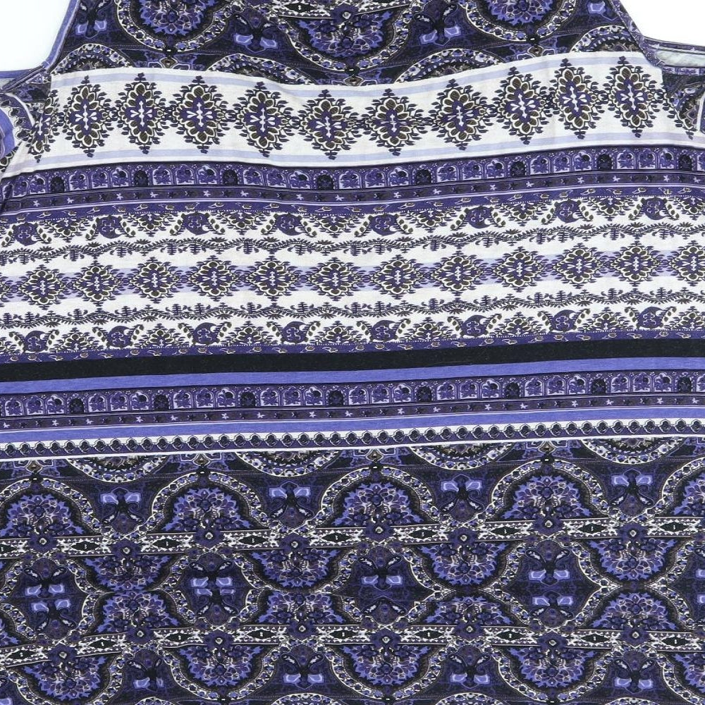 George Womens Purple Fair Isle  Basic Blouse Size 12