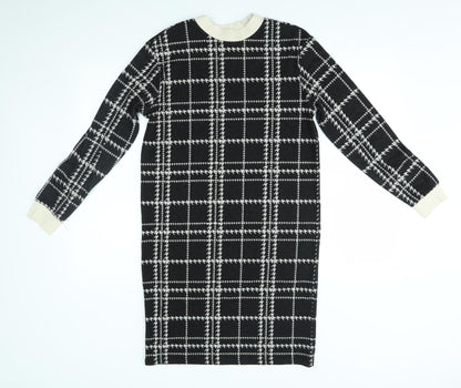 NEXT Womens Black Plaid  Jumper Dress  Size 10