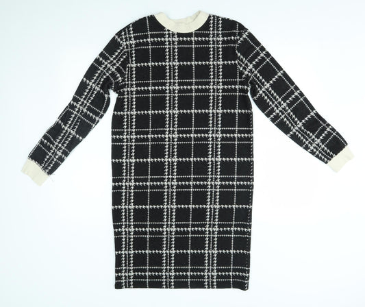 NEXT Womens Black Plaid  Jumper Dress  Size 10