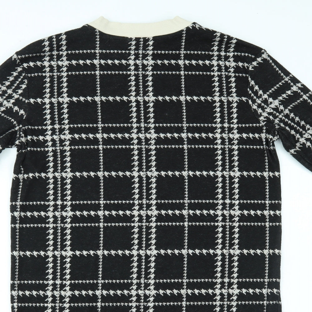 NEXT Womens Black Plaid  Jumper Dress  Size 10