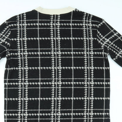 NEXT Womens Black Plaid  Jumper Dress  Size 10