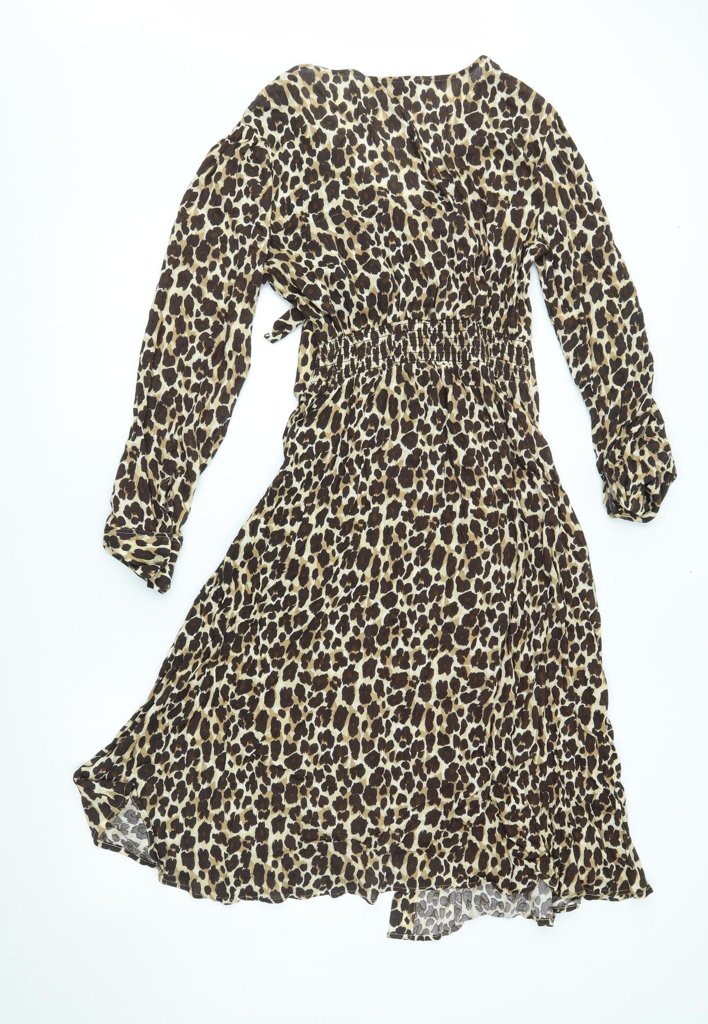 NEXT Womens Gold Animal Print  A-Line  Size 10