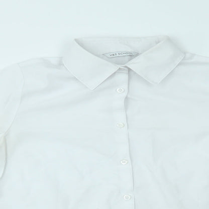 M&S Boys White   Basic Polo Size 13-14 Years