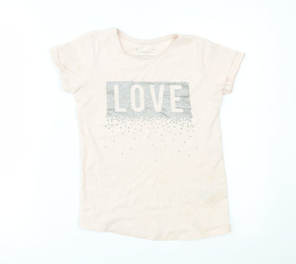 Primark Girls Pink   Basic T-Shirt Size 9-10 Years  - love