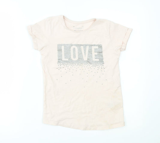 Primark Girls Pink   Basic T-Shirt Size 9-10 Years  - love