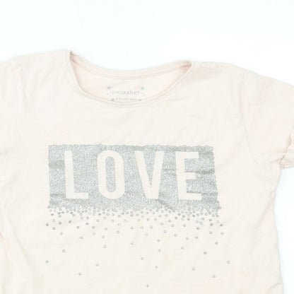 Primark Girls Pink   Basic T-Shirt Size 9-10 Years  - love