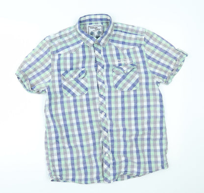 urban spirit Mens Green Plaid   Button-Up Size M