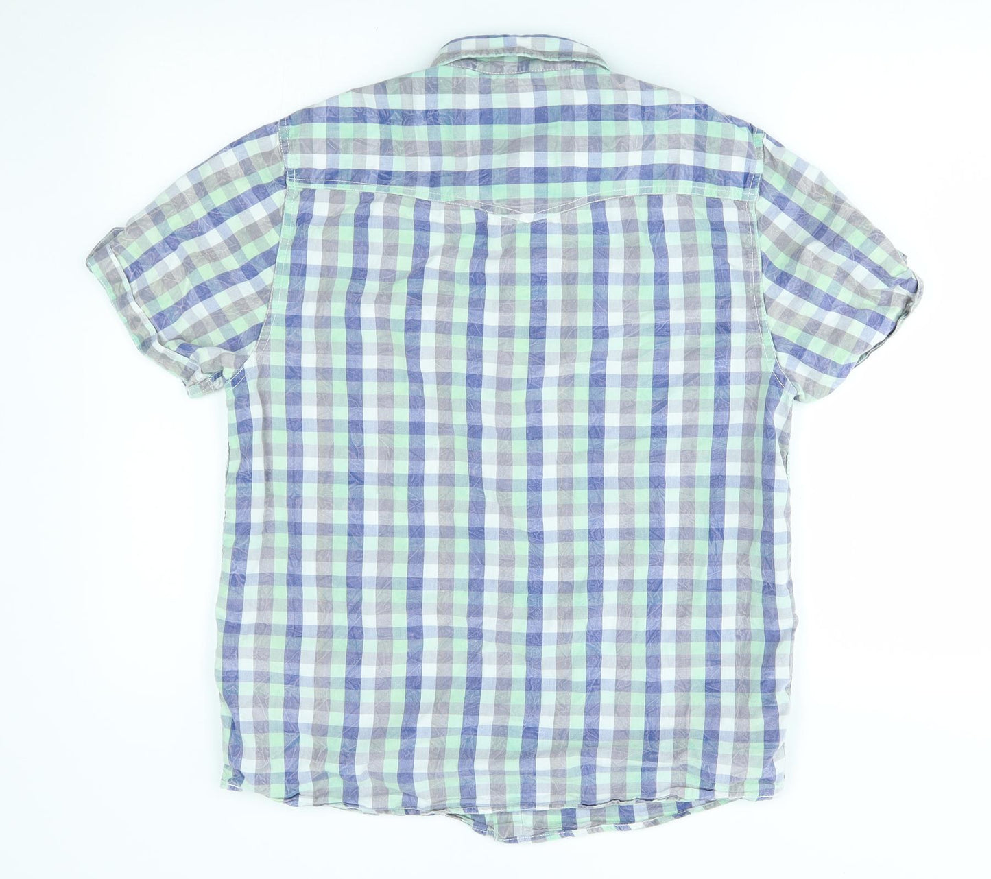 urban spirit Mens Green Plaid   Button-Up Size M