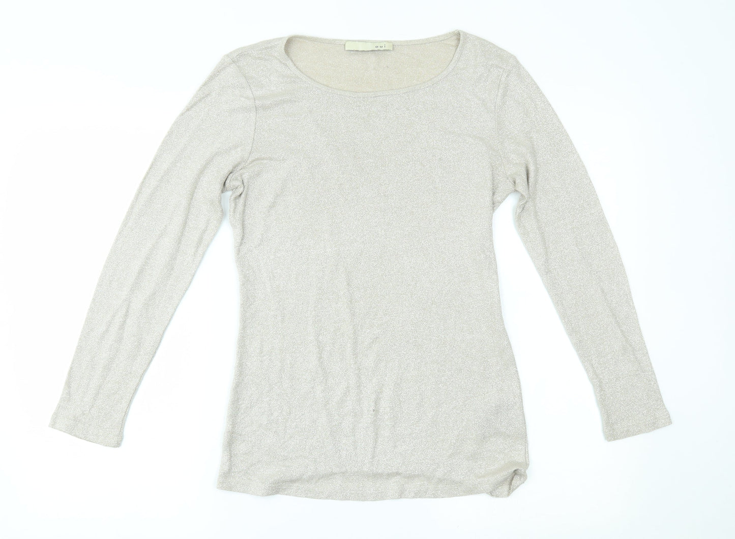 Womens UK Size 12 Oui Beige Pullover Jumper
