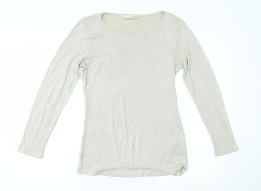 Womens UK Size 12 Oui Beige Pullover Jumper
