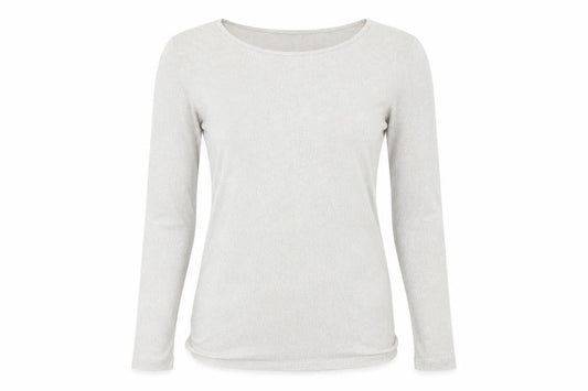 Front view of Oui women’s beige jumper, size UK 12