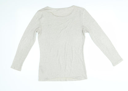 Womens UK Size 12 Oui Beige Pullover Jumper
