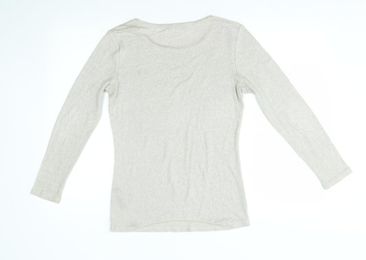 Womens UK Size 12 Oui Beige Pullover Jumper
