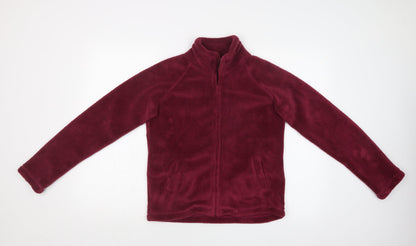 NIGHT&DAY Womens Purple  Fleece Full Zip Jumper Size M