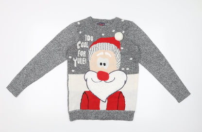 F&F Mens Grey   Pullover Jumper   - CHRISTMAS