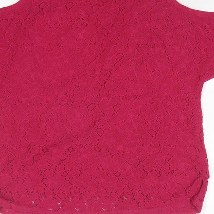 Peacocks Womens Pink Floral  Basic T-Shirt Size 14