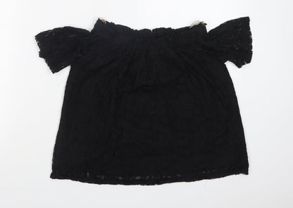 Atmosphere Womens Black Floral  Basic T-Shirt Size 6