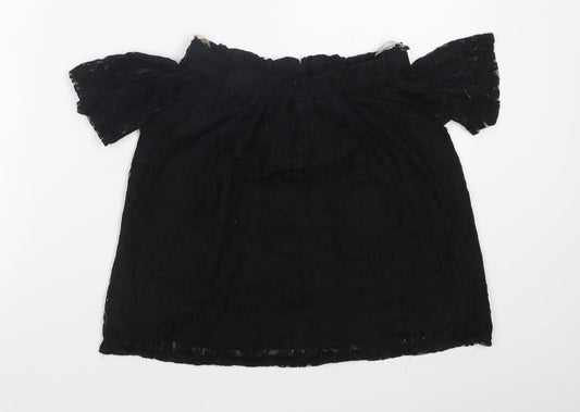 Atmosphere Womens Black Floral  Basic T-Shirt Size 6