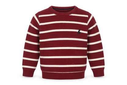 Front view of Primark boys’ multicoloured striped pullover sweatshirt, size 2-3, years