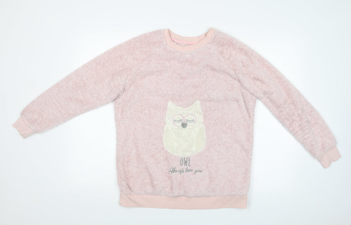 Additional front view of F&F women’s pink pullover sweatshirt, size UK 10