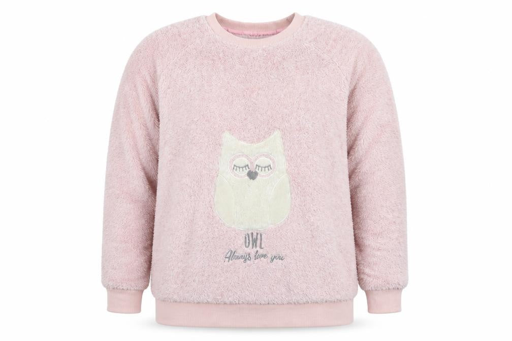 Front view of F&F women’s pink pullover sweatshirt, size UK 10