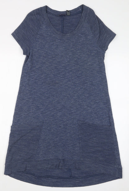 Additional front view of AnyBody women’s blue basic t-shirt, size S