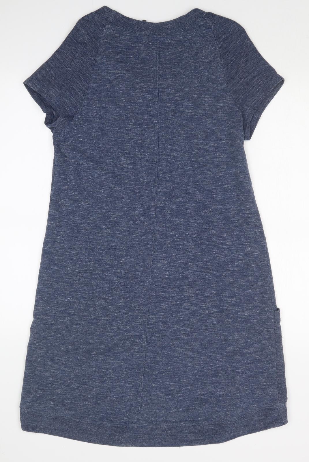 Back view of AnyBody women’s blue basic t-shirt, size S