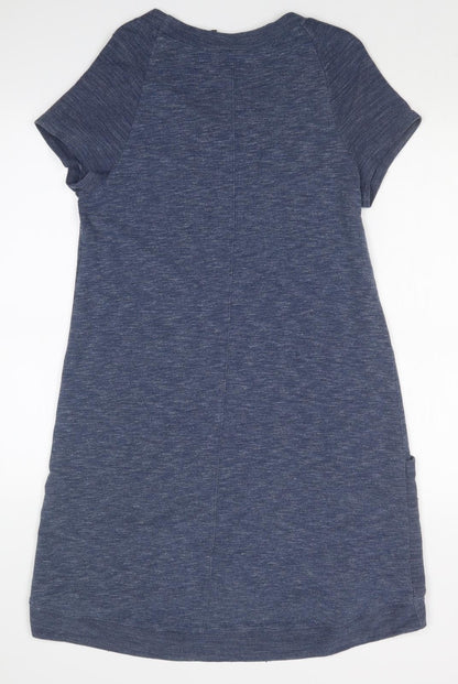 Back view of AnyBody women’s blue basic t-shirt, size S