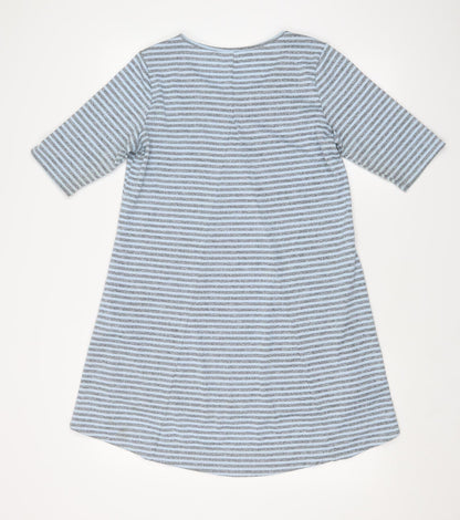 Lisa Rinna Womens Blue Striped  T-Shirt Dress  Size XS