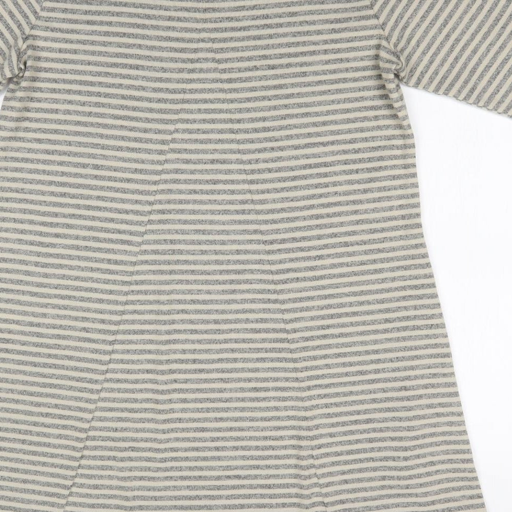 Brand and care label for LISA RINNA women’s multicoloured striped basic t-shirt, size XS