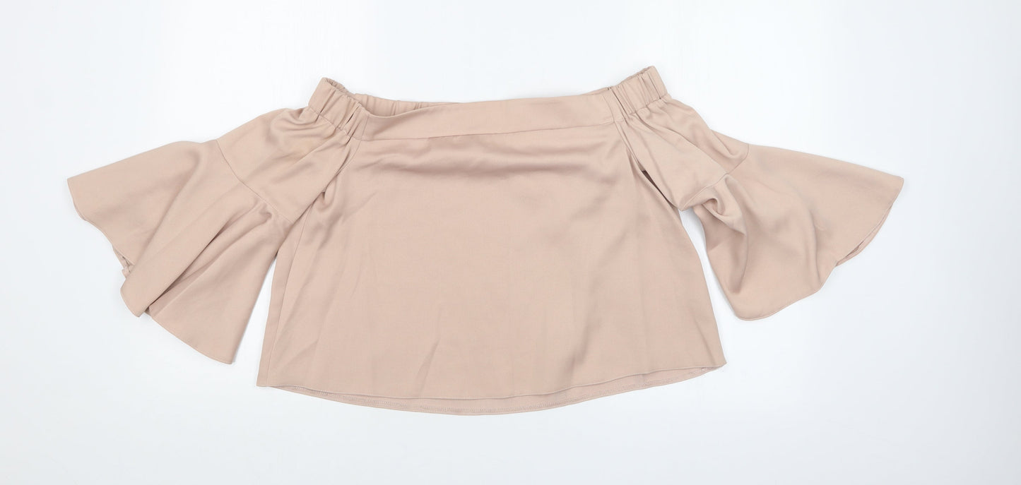Womens UK Size 10 Topshop Pink Basic T-Shirt