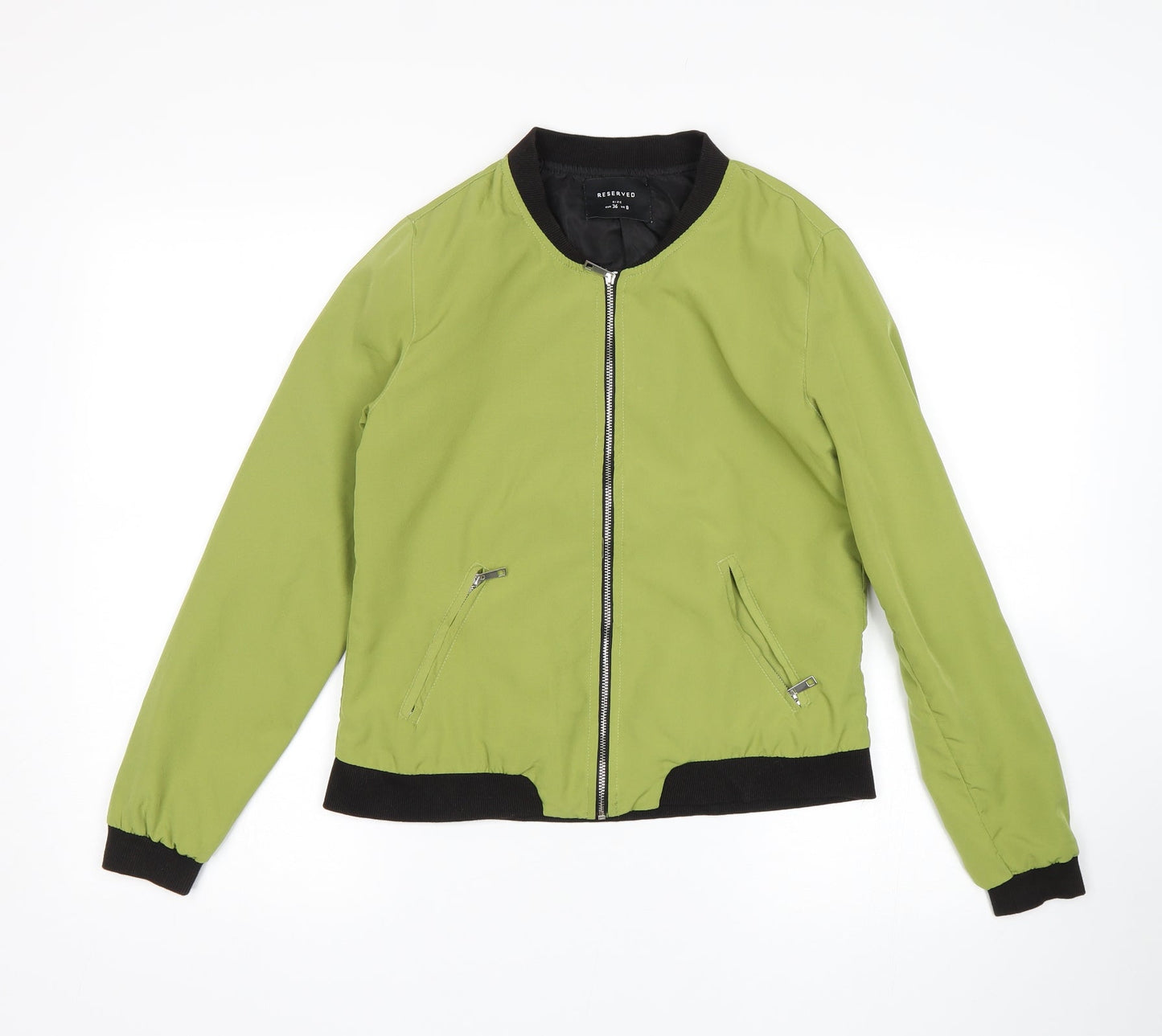 Womens UK Size 8 RESERVED Green Bomber Jacket